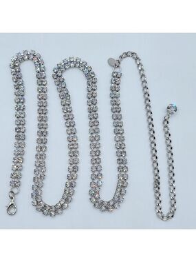 Vintage Crystal Belt Accessory Stamped Korea #2534